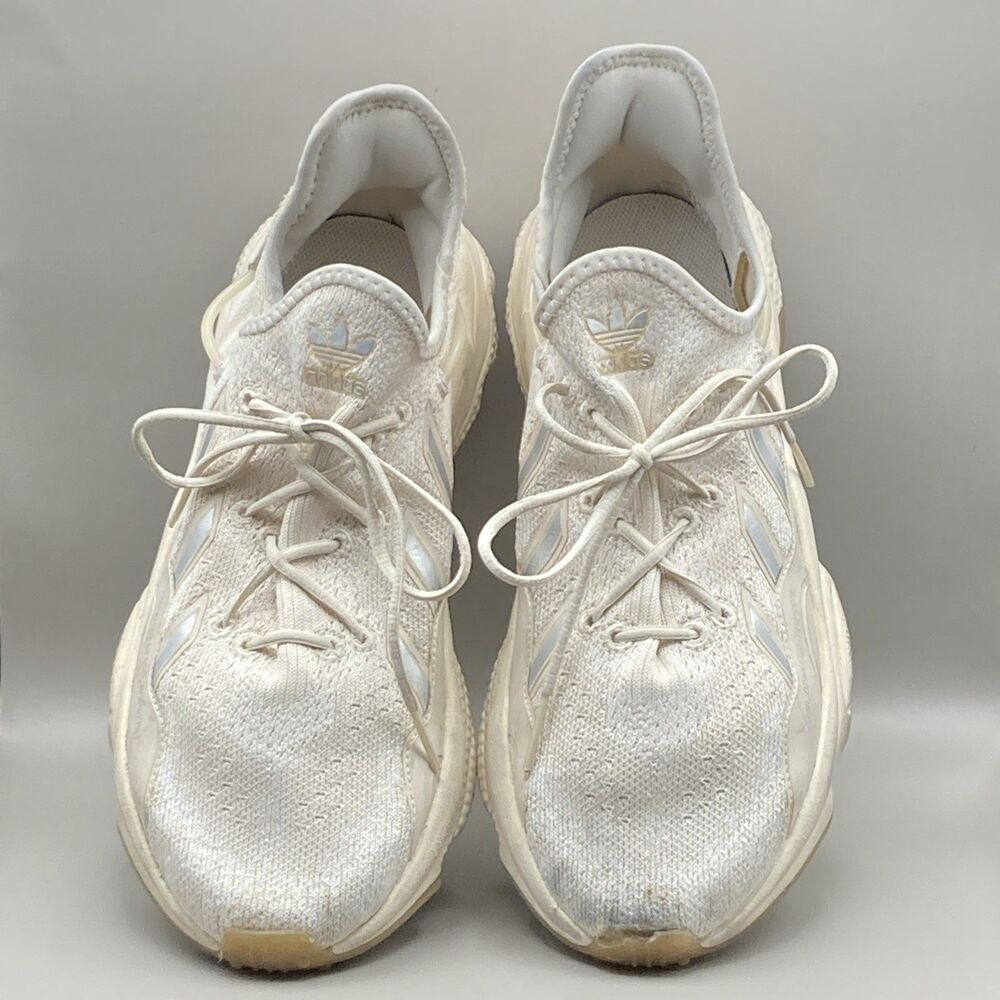 Adidas Ozweego Shoes Mens Size 10 White Cream Knit Adiprene Gum Sole Sneakers